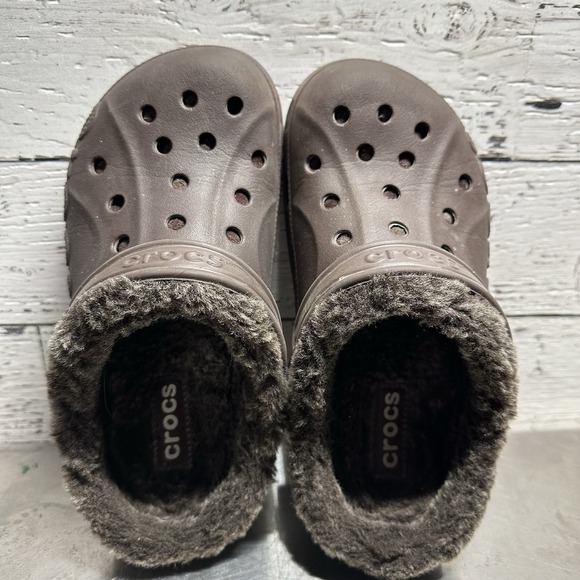 Crocs Shoes Unisex Brown/ w Brown‎ Fur Lining M4/W6 - Picture 1 of 8